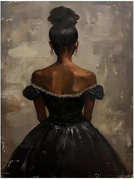 Black Woman Fine Art,African American Victorian Woman Portrait Poster,African Gril Print,Moody Unbothered Renaissance Woman,Victorian Black Artwork for Office Bedroom Apartment Decor 16x24inch Unframed