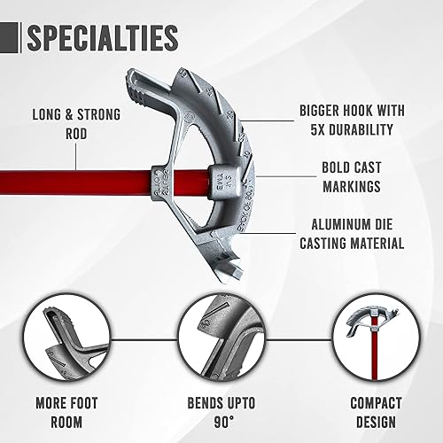 Miniatura 3 de Dobladora EMT de 12" - Dobladora manual con cabezal y mango de acero - Dobladora de conductos de aluminio montaje completo - Dobladora de tubos de