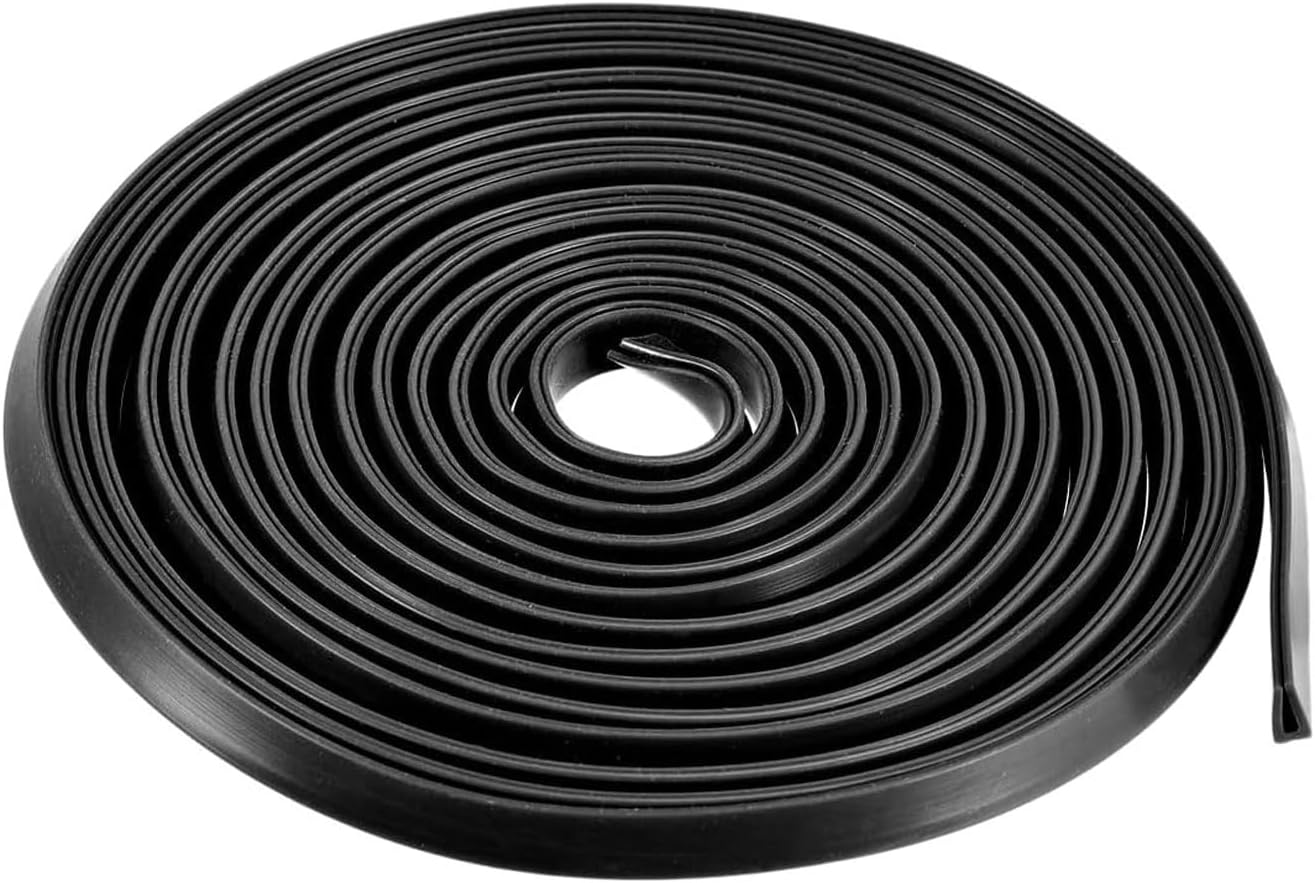 TA-VIGOR Rubber Edge Trim U Seal Fits 1-2mm Edge 10Ft Length, U Channel Edge Trim Rubber Seal, U Shape Weather Stripping for Edge Protector