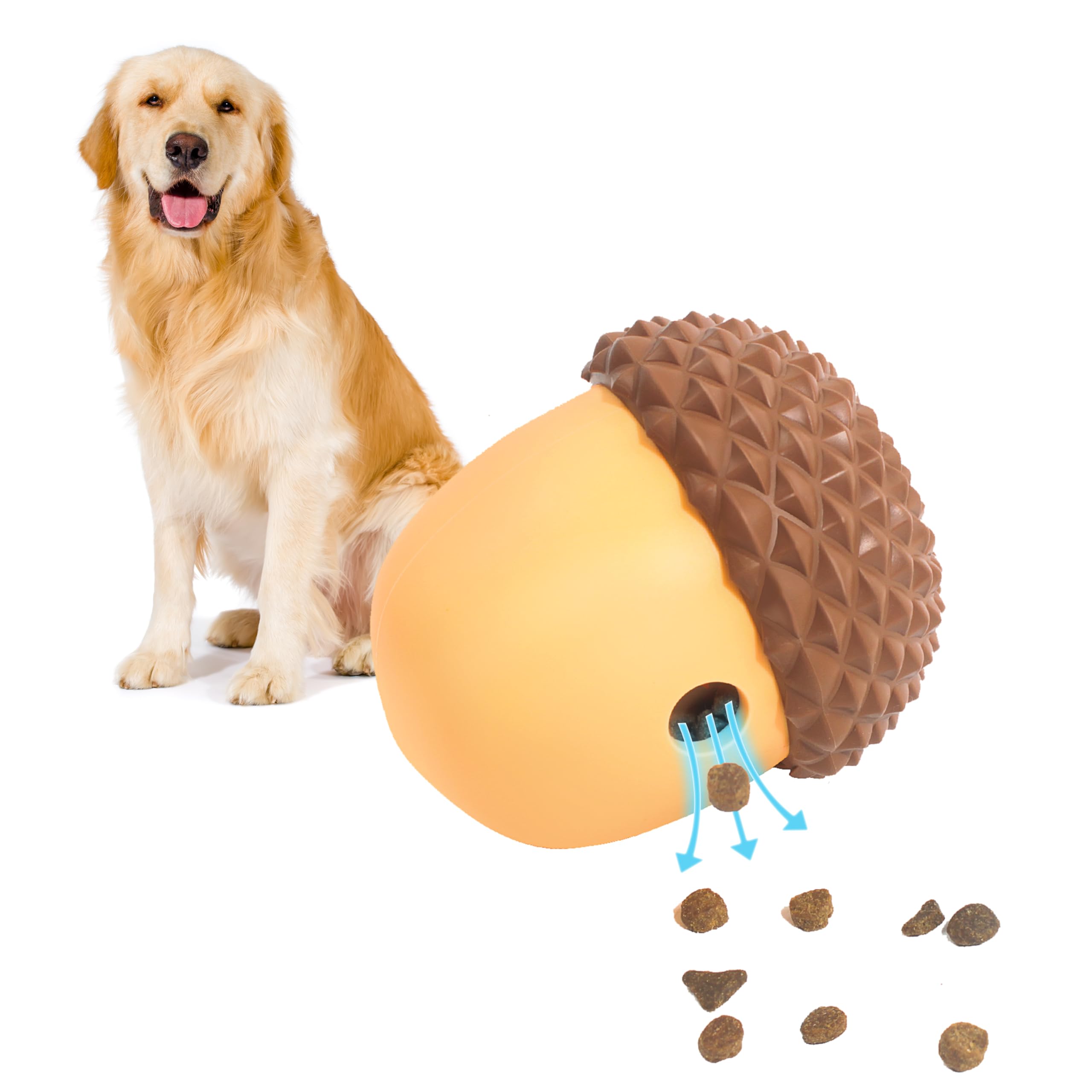 5-in-1 Interactive Dog Treat Ball Food Dispensing Teeth Cleaning Slow Feeder Durable Silicone Chew Toy for Medium Large