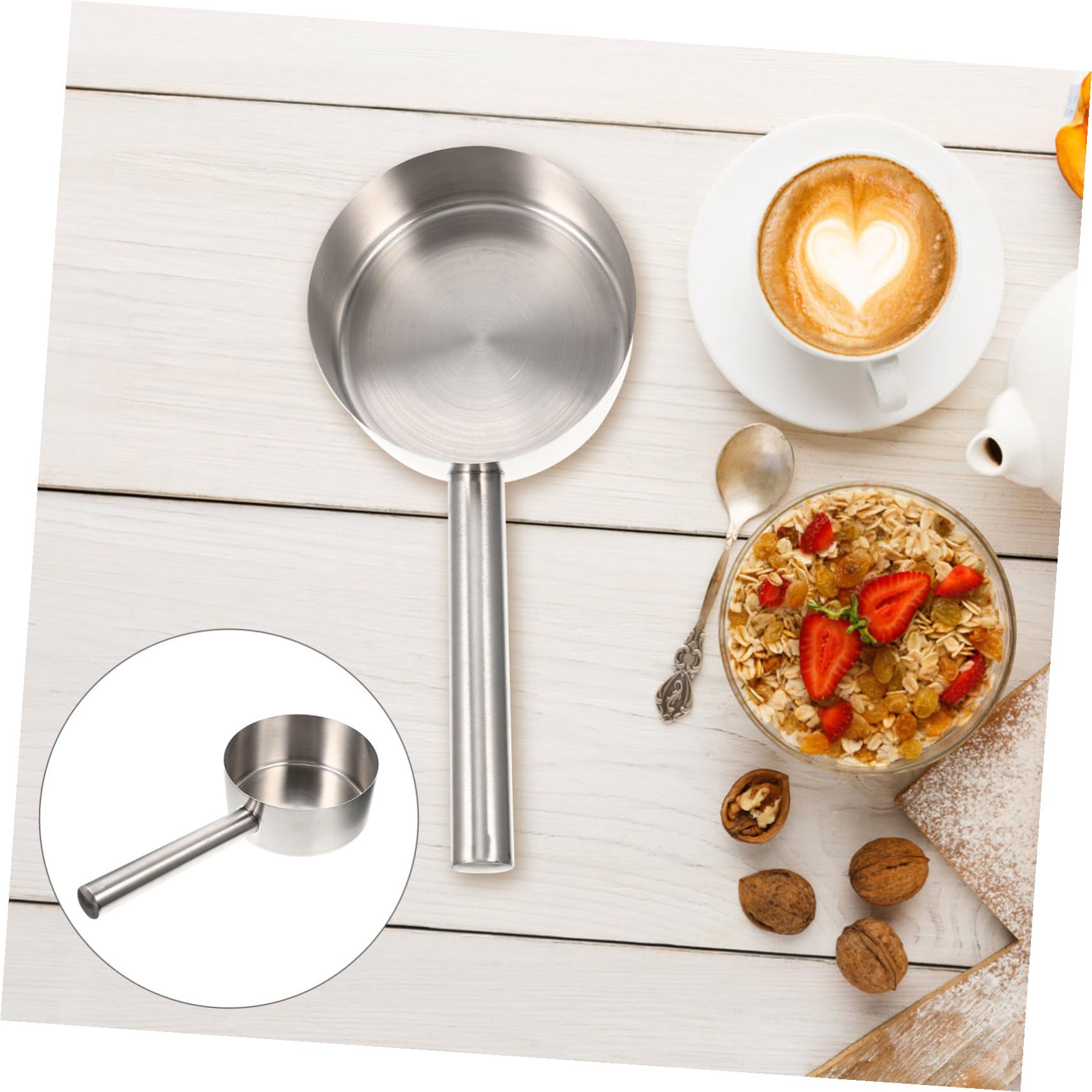 Cucharón Color Plata Diseño Ergonómico y Mango Cómodo de Acero Inoxidable de Agua para Uso Doméstico Restaurantes