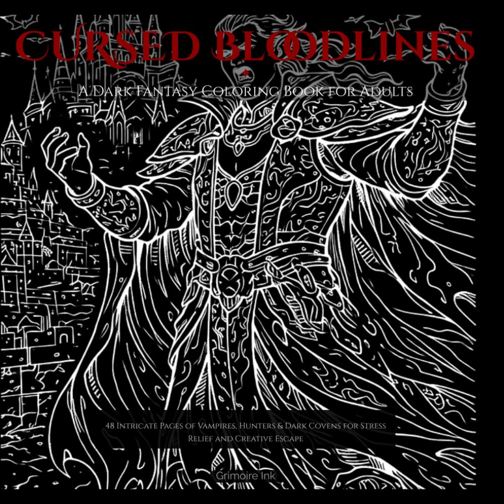 Cursed Bloodlines: A Dark Fantasy Coloring Book for Adults