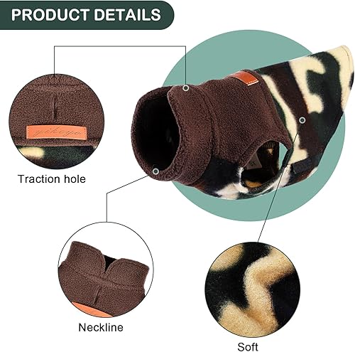 Miniatura 5 de Chaleco de forro polar para perro sudadera reflectante elástica con agujero para correa ropa ligera para mascotas abrigo para perros pequeños niños