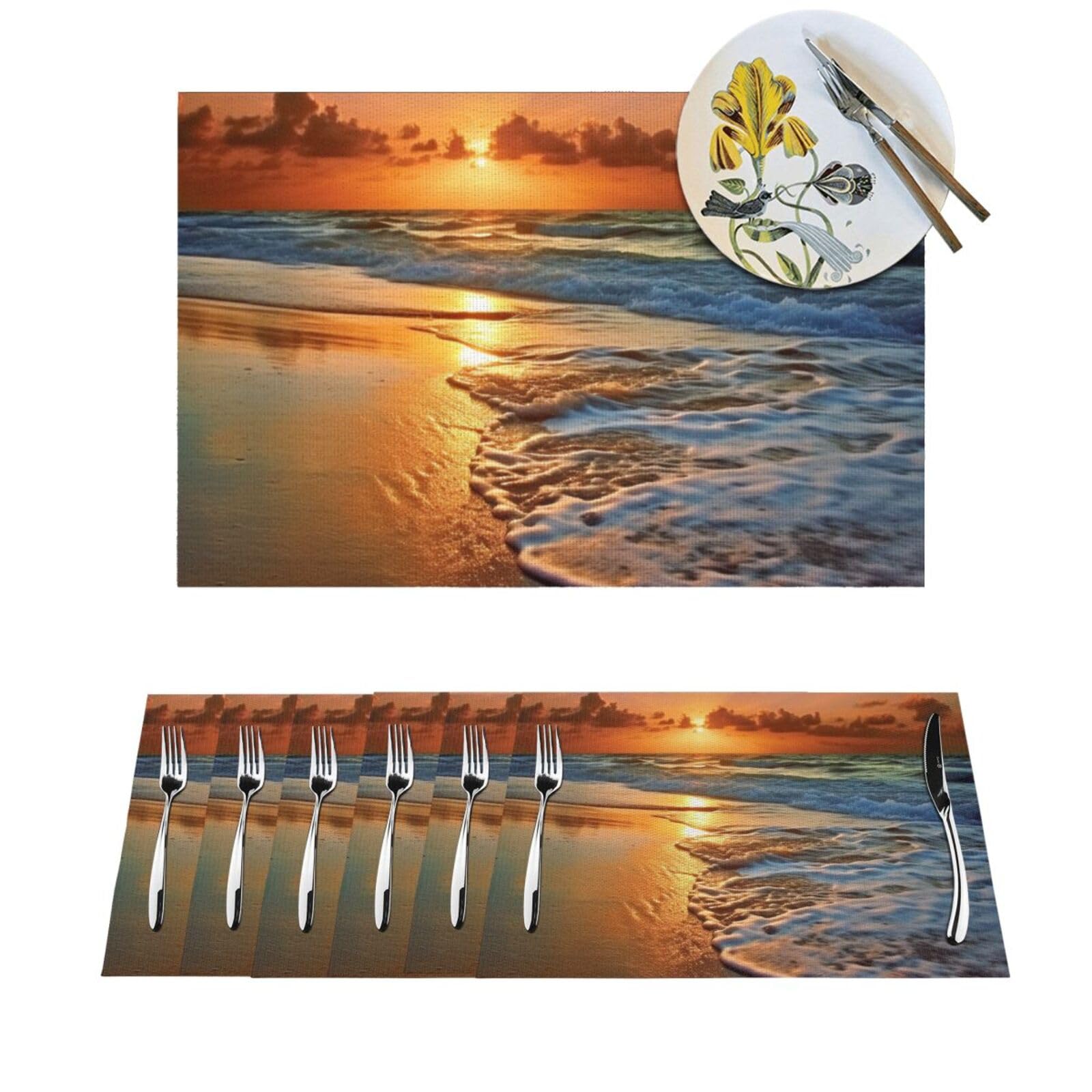Set de table tissé en PVC lavable pour éviter les taches de repas