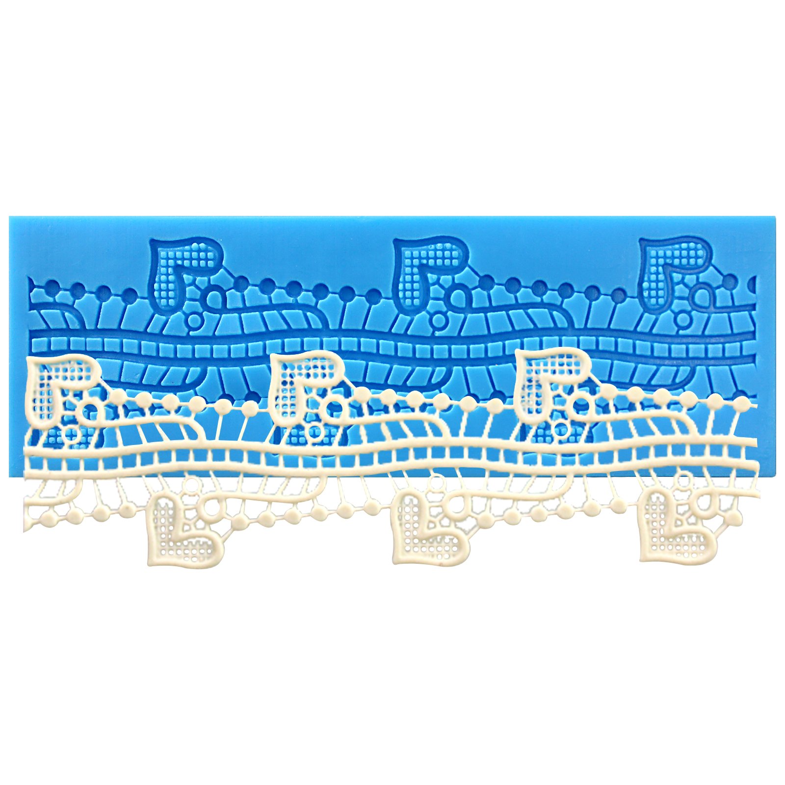 Sugarcraft Cake Decoration tool HEART CHAIN lace border Icing fondant Silicone Mold Mould Lace Shaped Cupcake Mat 16.5 * 5.5 * 0.3cm