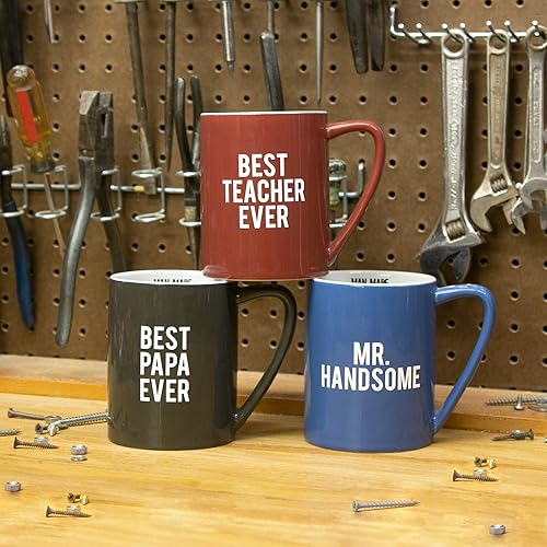 Miniatura 6 de Pavilion Gift Company Best Papa Ever-Dark Grey Taza de café grande de 18 onzas