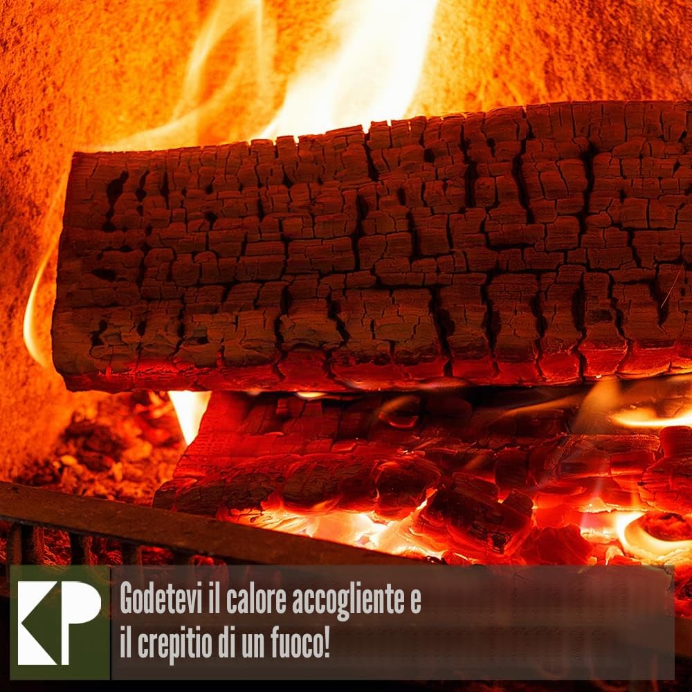 Legna da Ardere 60 kg Per Stufa e Camino Braciere Griglia Cestello per il Fuoco Ceppi 25 cm Kingpower