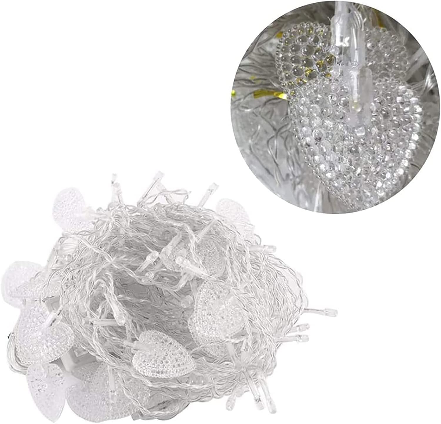 Fairy Lights, Heart-Shaped Curtain Light, 124 Led 124 Led 2M X 1.5M Fairy Curtain Light Heart-Shaped USB Port for Party Bedroom Wdecorate/4Cm