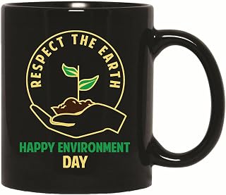 Earth Happy Environment Day Gift Ideas for Eco Conscious Customers 11oz 15oz Black Coffee Mug