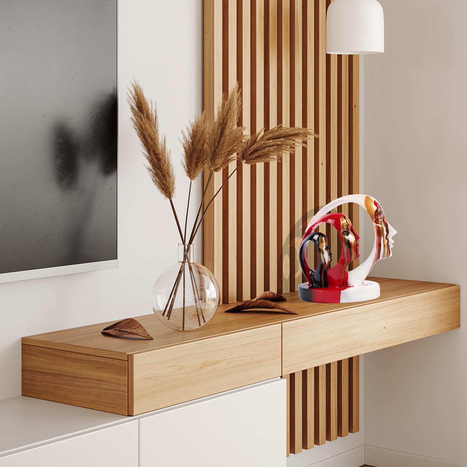 DOVDOV Abstrakte Statuen und Skulpturen, moderne minimalistische kreative Gesichtskunst-Skulpturen, bunte Denker-Statuen für Wohnzimmer, Couchtisch, Heimbüro, Schlafzimmer-Dekor-Füllung (BRW)