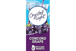 Crystal Light Sugar-Free Concord Grape Low Calories Powdered Drink Mix 6 Count Pitcher Packets