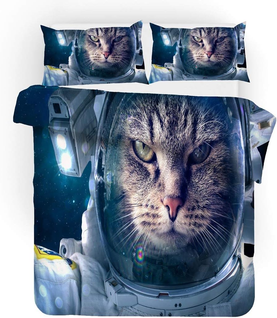 Bedding Sets,3D Printed Cute Cat Astronaut Duvet Cover Sets