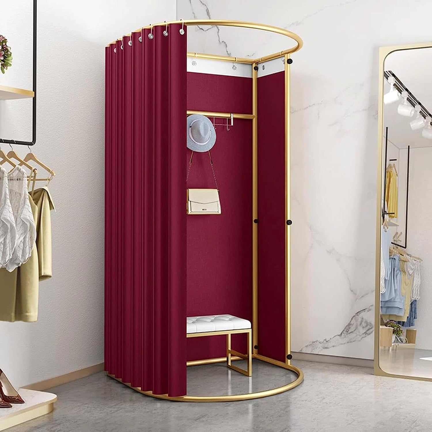 Large Capacity Simple Changing Room Clothing Shop U-Dressing Room Portable Changing Cloth Room for Wedding Dress Shop Boutique