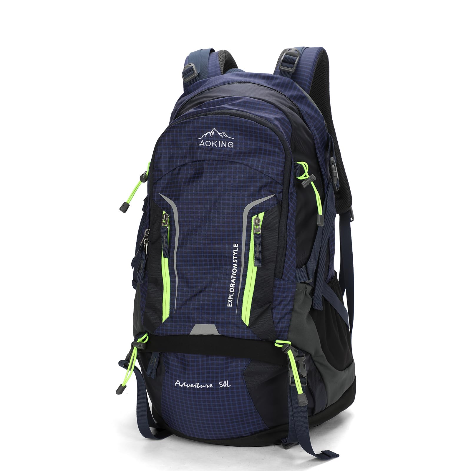 Aoking,Rucksack zum Wandern/Klettern,50L,YJN67363,Standardelemente:abnehmbares Airflow-Mesh-Board,wasserdicht,SOS-Pfeife,Regenschutz