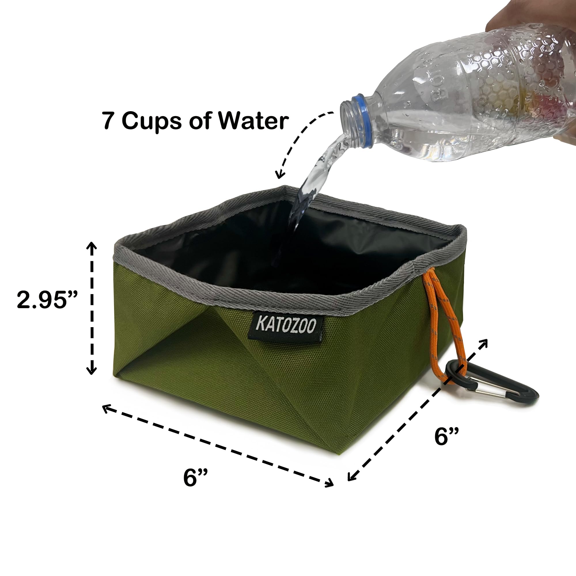 Lot de 2 gamelles de voyage pliables pour chien de 1,700 g pour nourriture et eau
