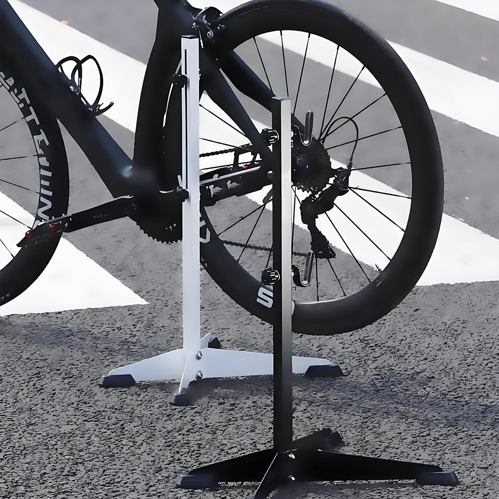 ENGWE MTB Support de vélo vertical réglable au sol pour garage, réparation de vélos, supports de nettoyage pour VTT, vélos de route (blanc)