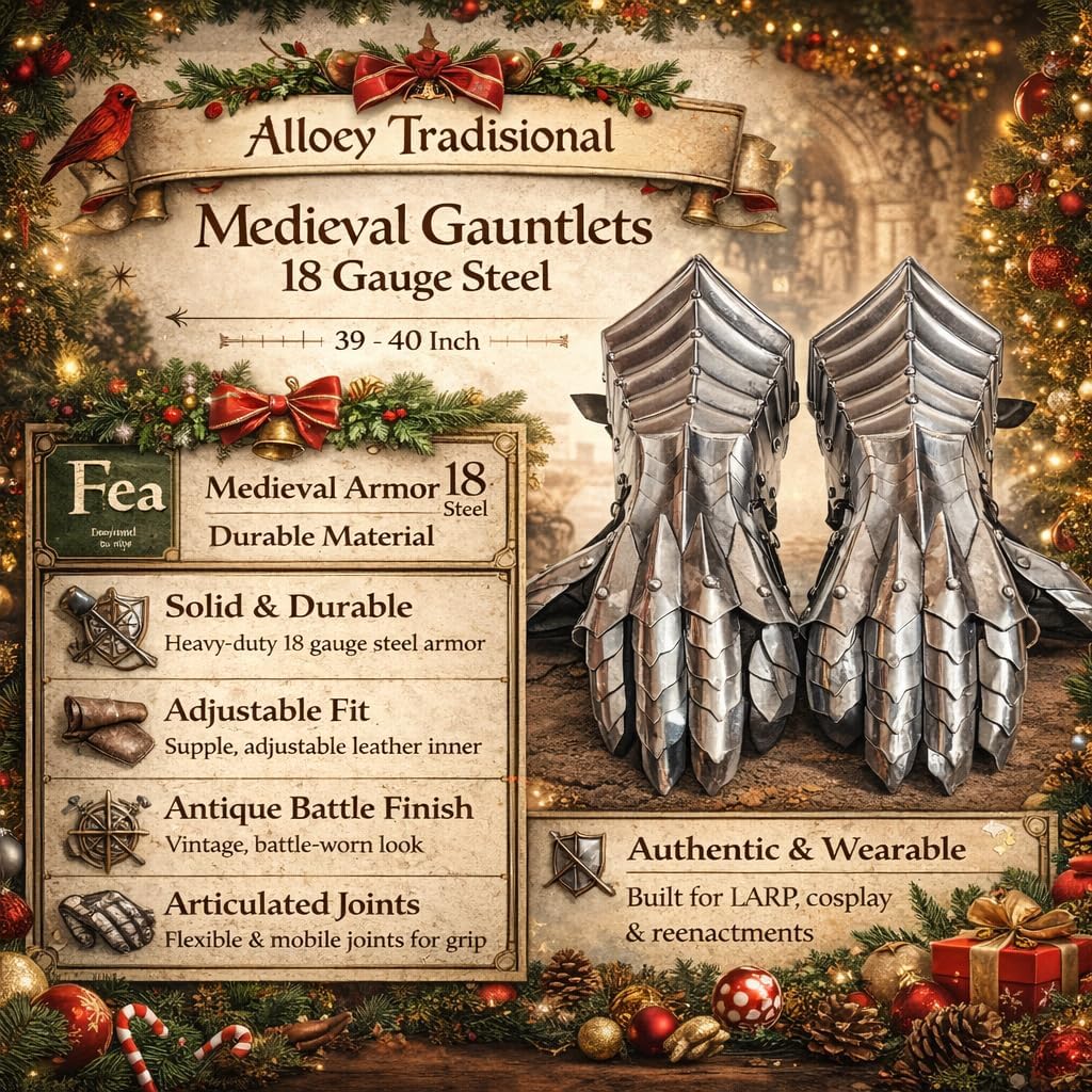 Medieval Nazgul Fantasy Gauntlets SCA Armor Gauntlets Gloves Iron | Antique Finish Nazgul LARP Gauntlets Rustic Vintage
