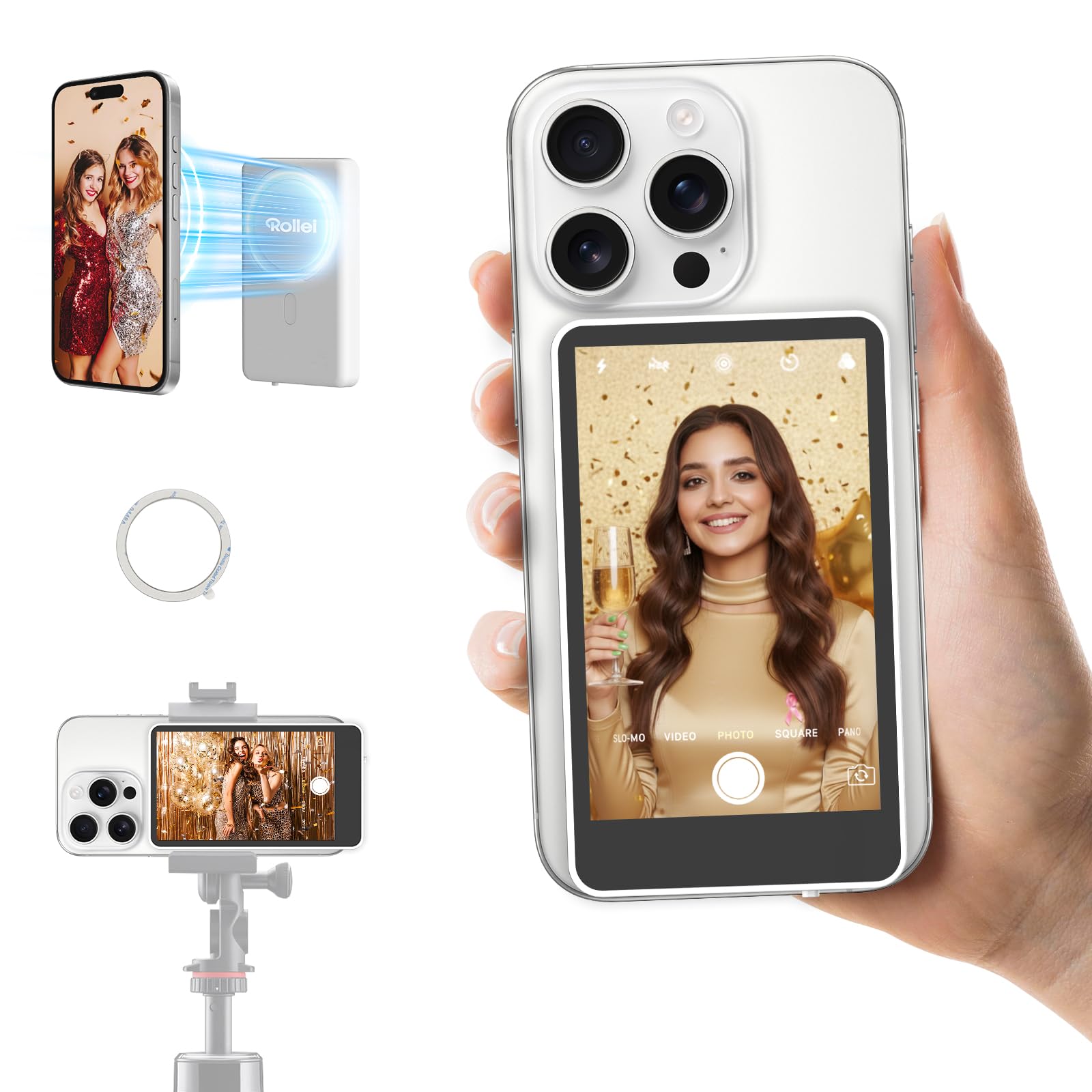 Rollei M4 Selfie Monitor Screen for iPhone 7-18, Vlog Screen Mirroring