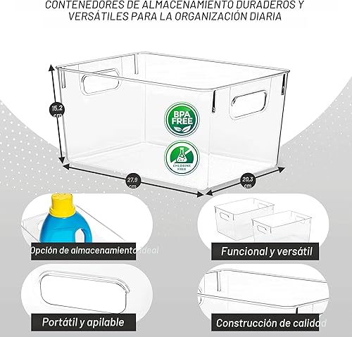 Miniatura 4 de ClearSpace Contenedores de almacenamiento de plástico transparente – Organizadores de despensa y contenedores de almacenamiento, organizador