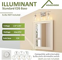 Vista 5 de Vanity Bathroom Light, 3-Light Bathroom Light Fixtures Over Mirror, Silver Vanity Lights for Bathroom with Clear Glass, Modern Wall Lamp for Cabinet