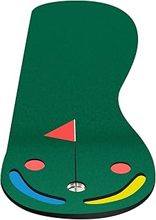GYMAX Golf Putting Green Set, Par 3 Golf Putting Mat with Golf Hole Gasket, Training Aid Put Cup & Flag, Indoor Outdoor Practicing Putt Green Carpet for Office Backyard, 300 x 95cm