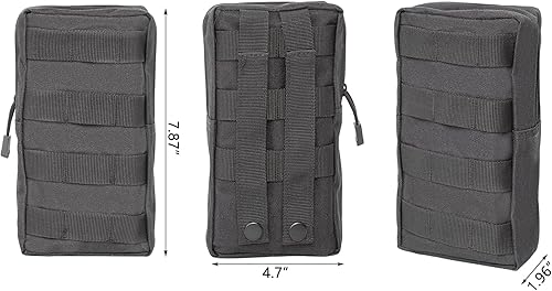 Miniatura 7 de Paquete de 2 bolsas tácticas Molle resistentes al agua, compactas EDC para la cintura, equipo táctico para herramientas y ayuda, color negro