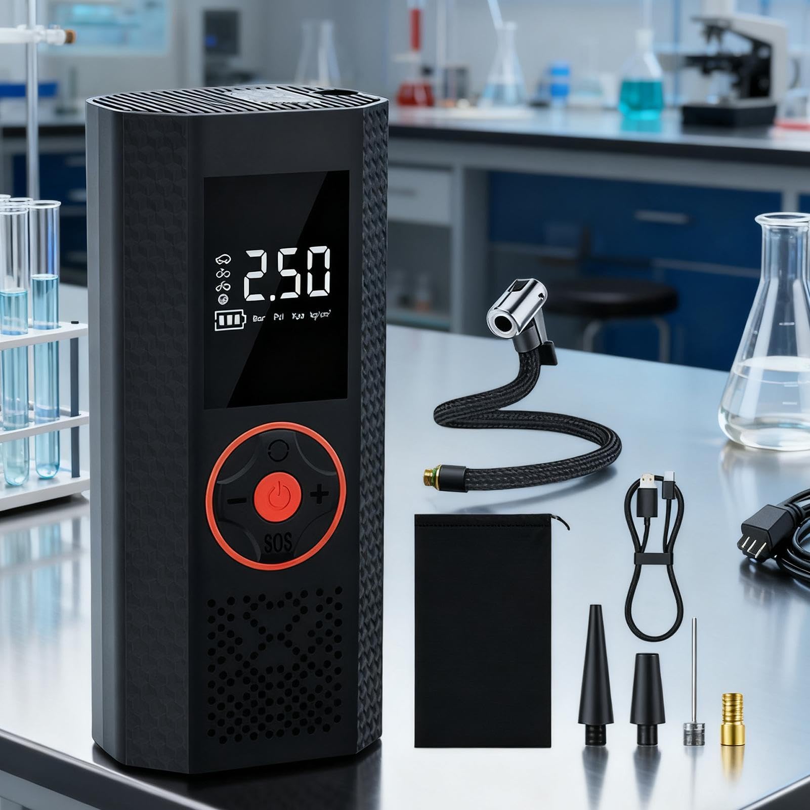 Pompe À Air Portable Arrêt Automatique Sans Fil Avec Éclairage