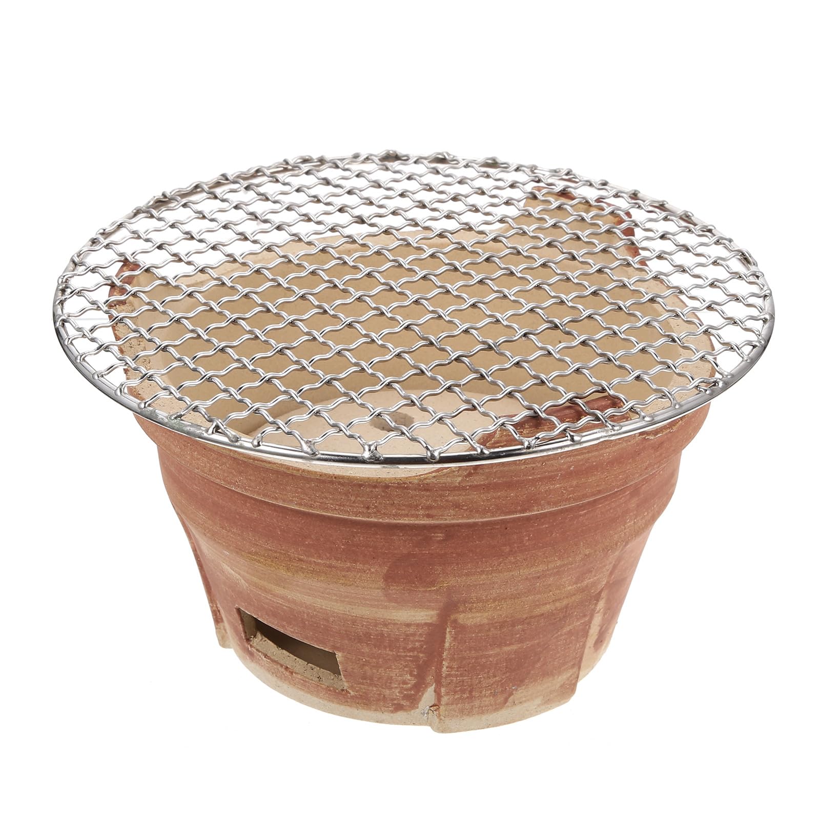 Mini ceramiczny grill na węgiel drzewny przenośny kemping i ogród palenisko koreański styl kuchenka na węgiel drzewny z siatką do gotowania losowy kolor sprzęt do grillowania na zewnątrz