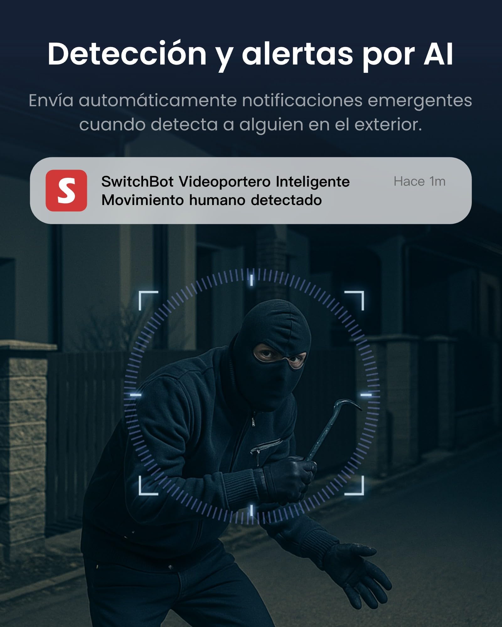 SwitchBot Timbre de vídeo con panel solar, timbre de puerta 2K con cámara, cámara inteligente con pantalla a color de 4,3", gran angular de 165°, juego 2 en 1