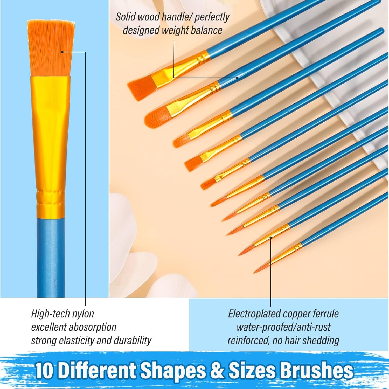 54 Pack Canvas with Easel Set 8 x 10 Inch Canvas Boards with Wooden Easels, Paint Brushes Canvas Panel Painting Kit for Acrylic Oil Watercolor Beginners Art Crafts Sip and Paint Party - Image 4