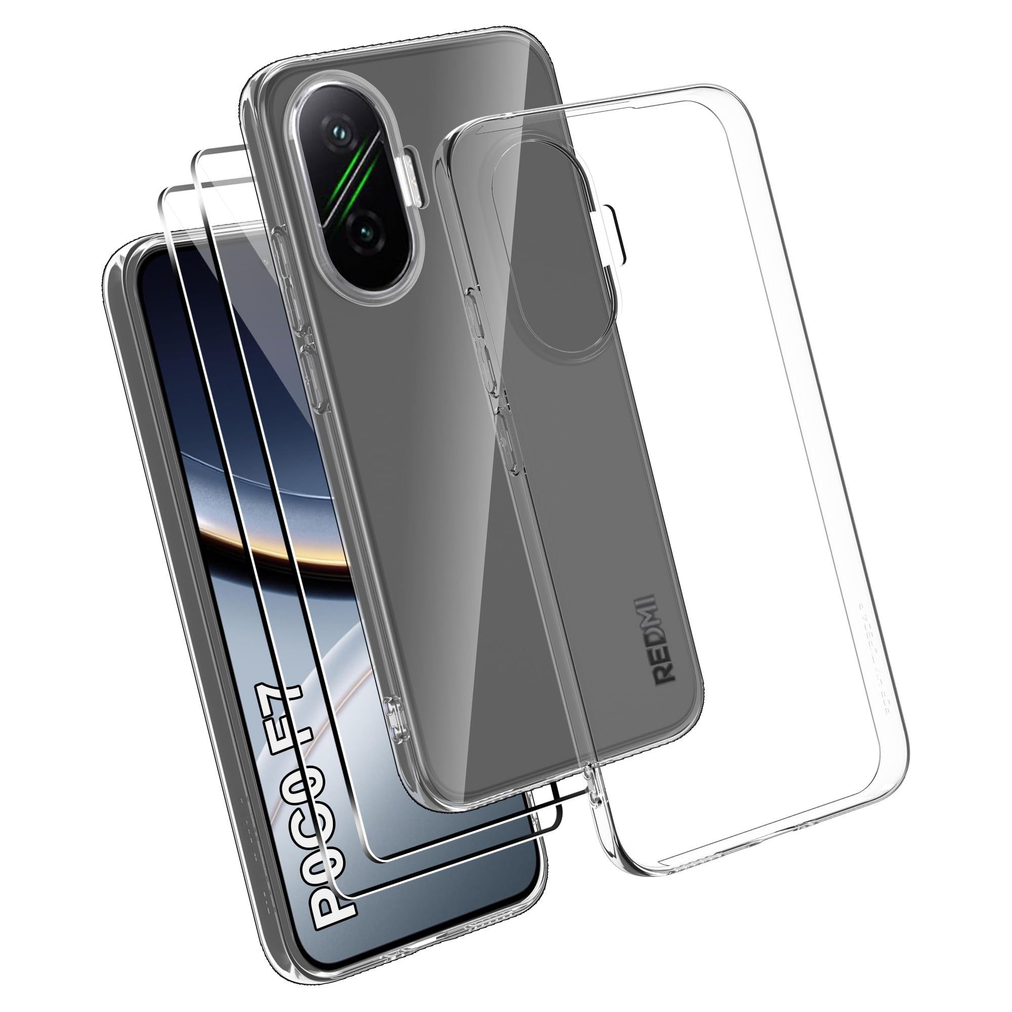 Coque Xiaomi Poco X4 Pro 5G + 2 Verres Trempés - Transparente, Silicone TPU, Neuve
