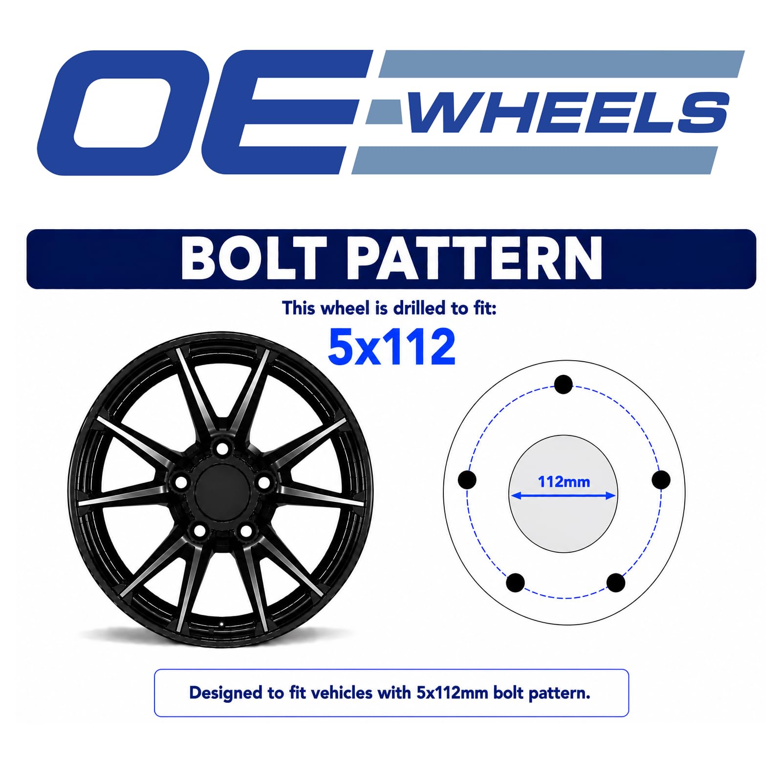 Amazon.com: OE Wheels VW18 18x8 Set(4) Gloss Silver 69924 5x112
