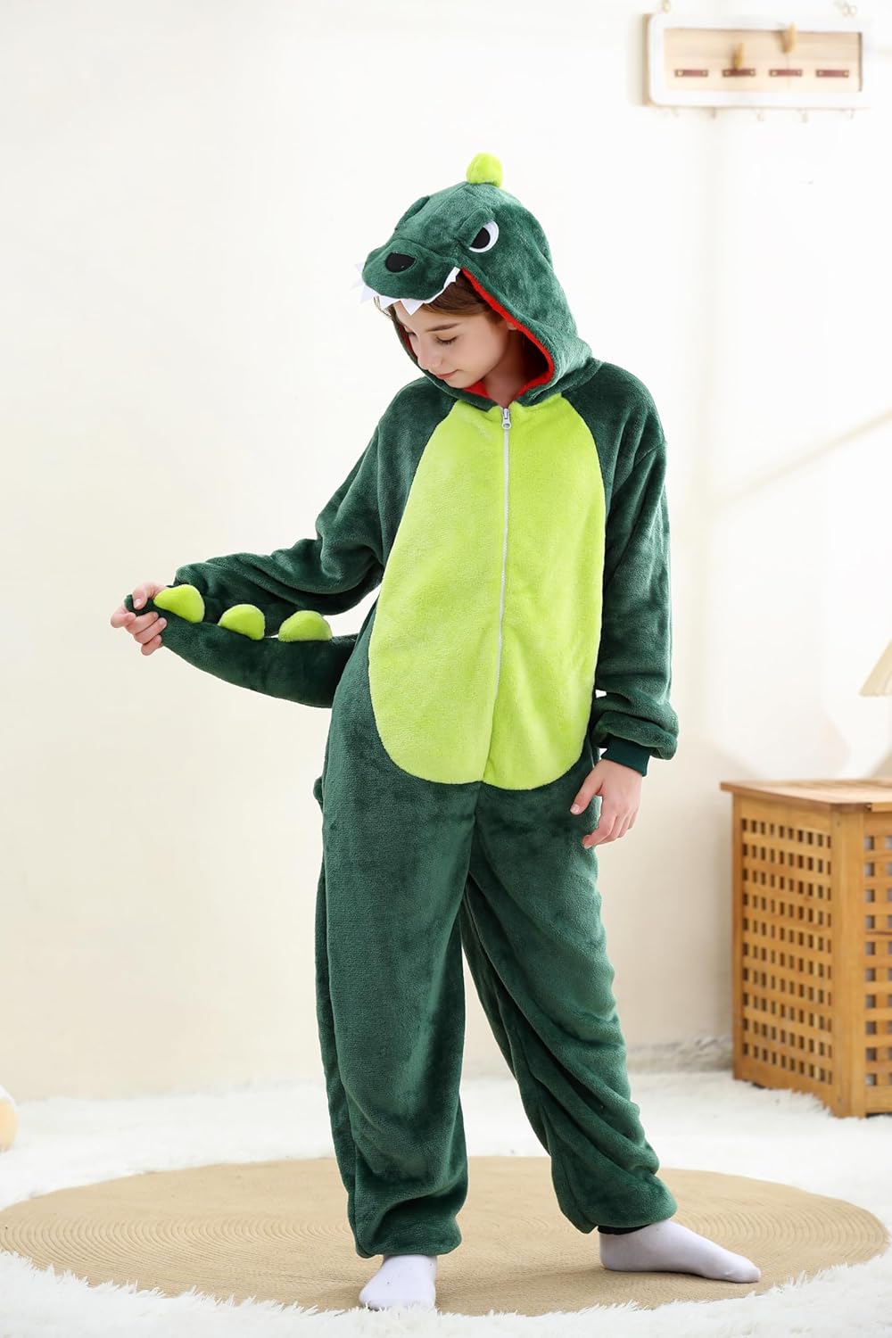 Unisex Adult Onesie Pajamas, Polar Fleece Cosplay Animal One Piece Halloween Costume Pajamas Homewear - Image 2