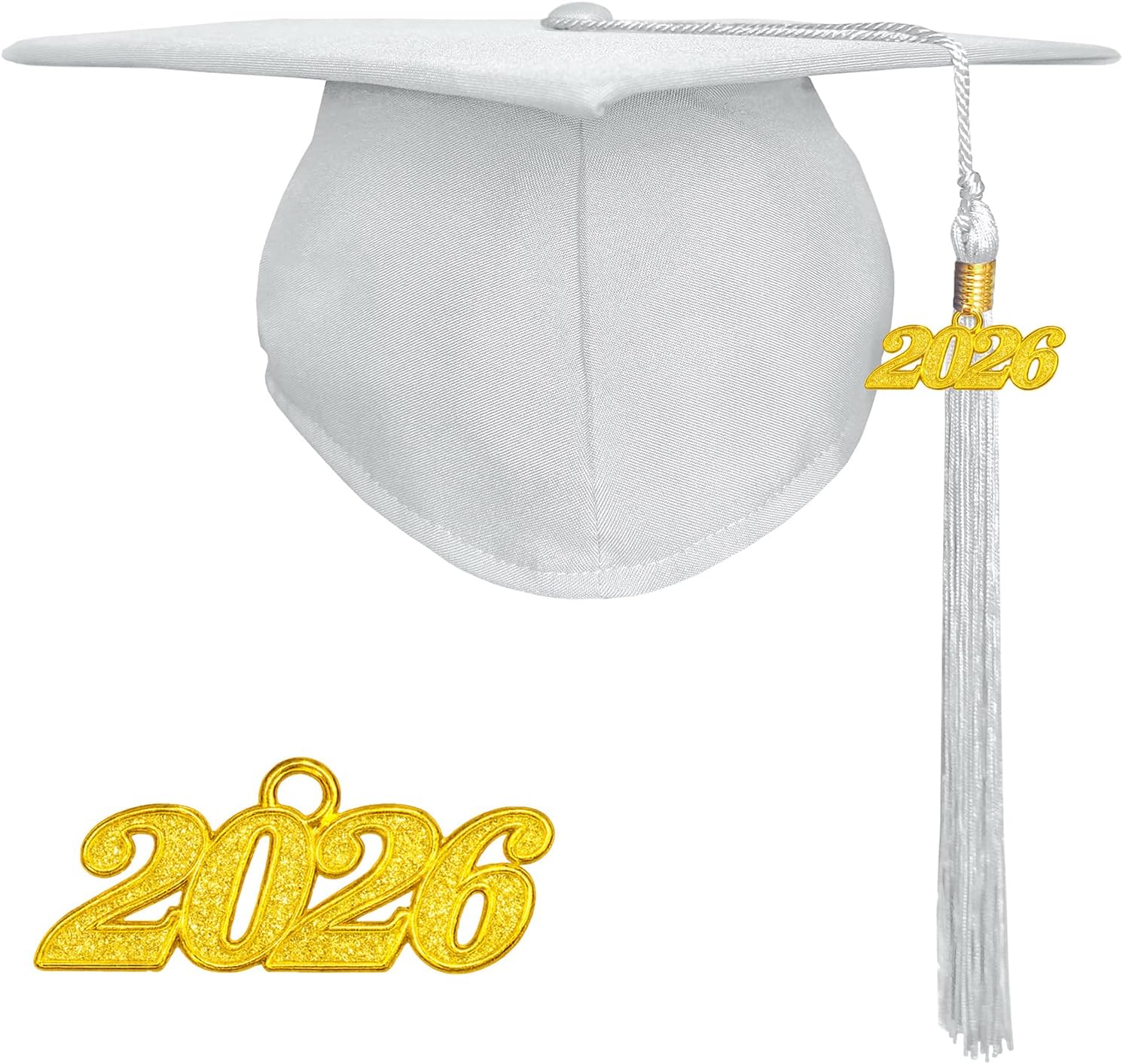 Matte Graduation Cap with 2026 Tassel for Adults Adjustable Elastic Unisex for High School College Ceremony