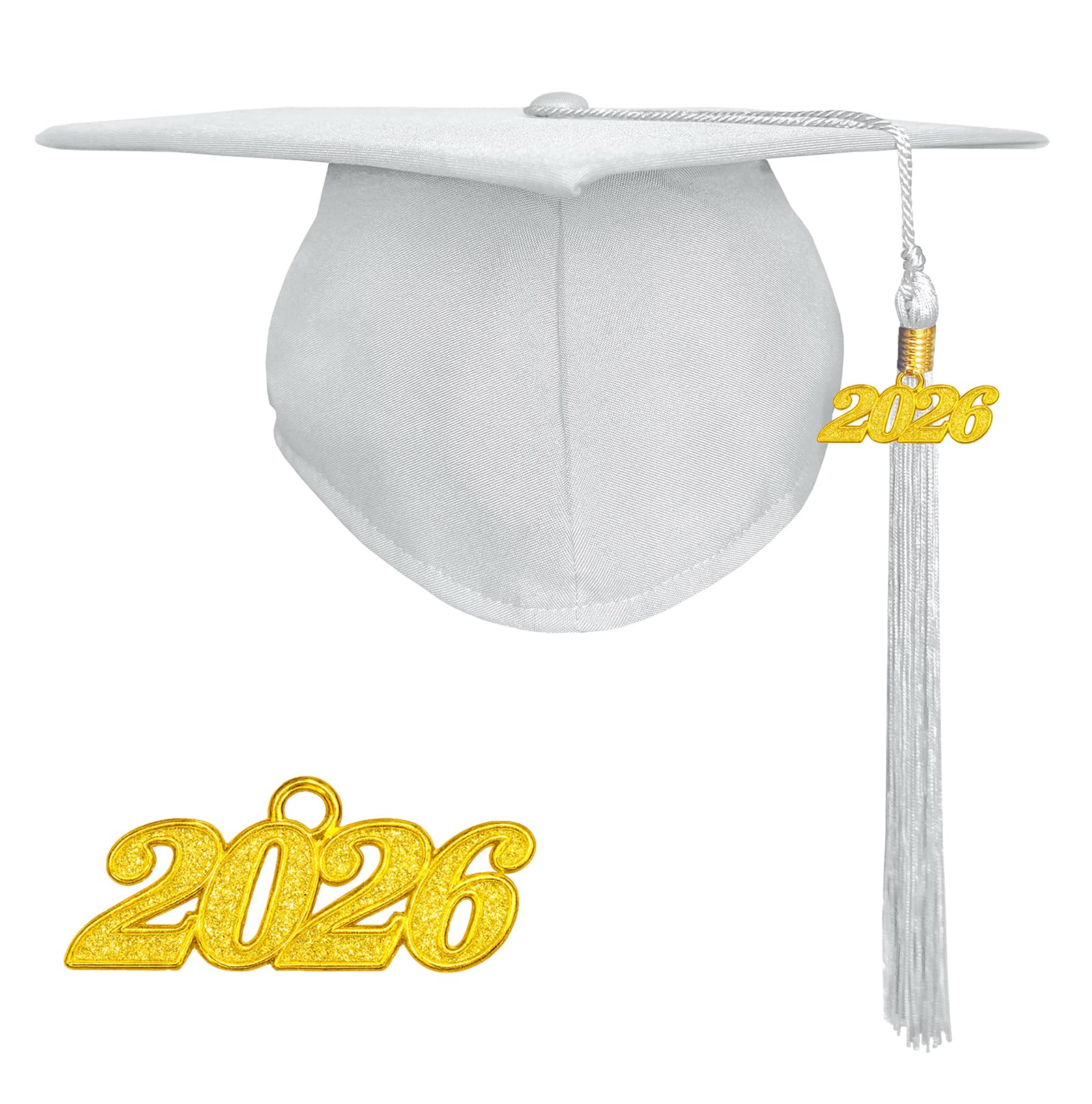 Matte Graduation Cap with 2026 Tassel for Adults Adjustable Elastic Unisex for High School College Ceremony