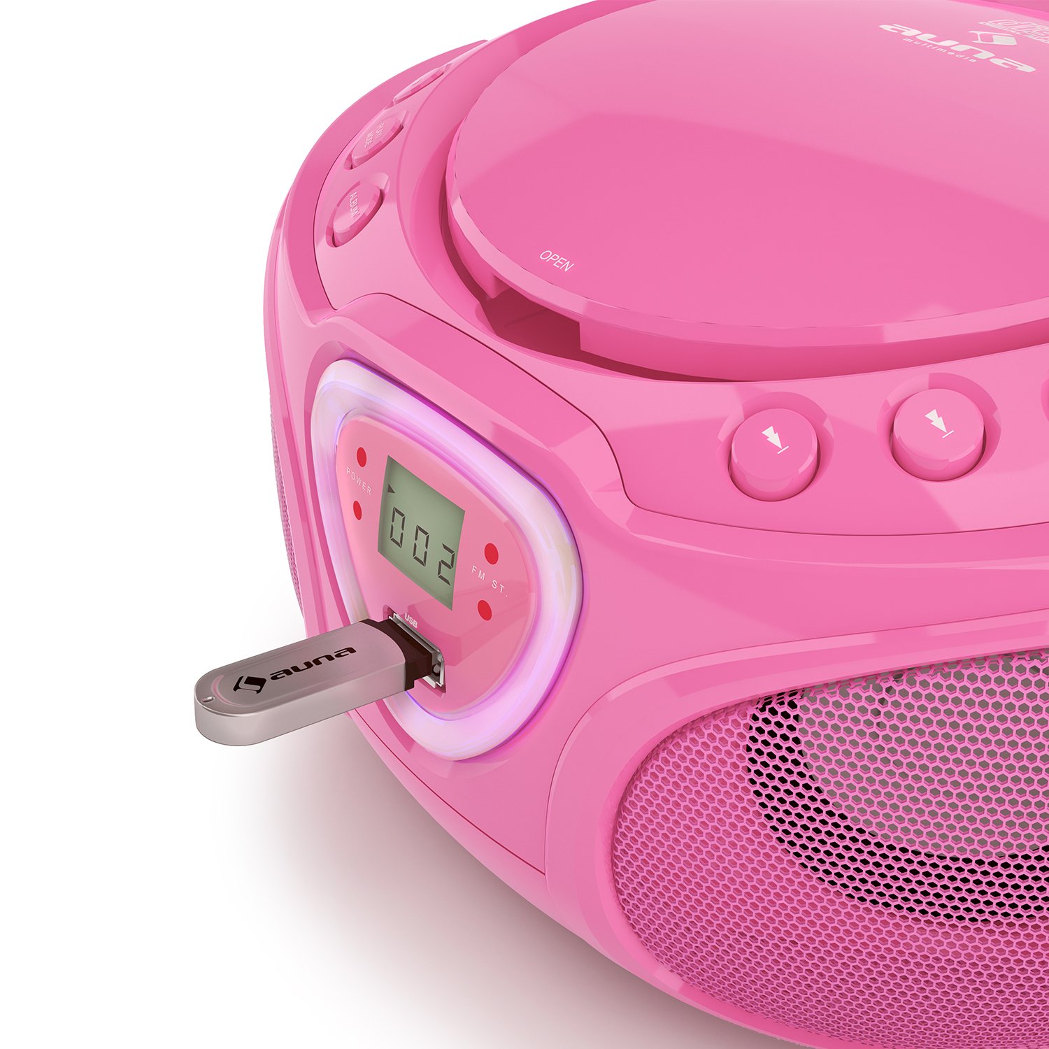 AUNA Roadie CD Player Portable, Boombox, Radio CD Player, Stereo