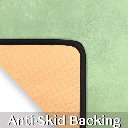 Miniatura 3 de Tapete de cocina con fondo verde para suculentas, acolchado, antifatiga, juego de 2 piezas, duradero, resistente a las manchas, parte inferior