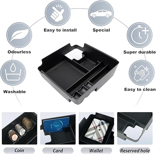 Miniatura 5 de SKTU Para Nissan Frontier 2022, 2023, 2024, 2025, organizador de consola central 2022 2023 2024 2025 Frontier Accesorios Bandeja de consola central