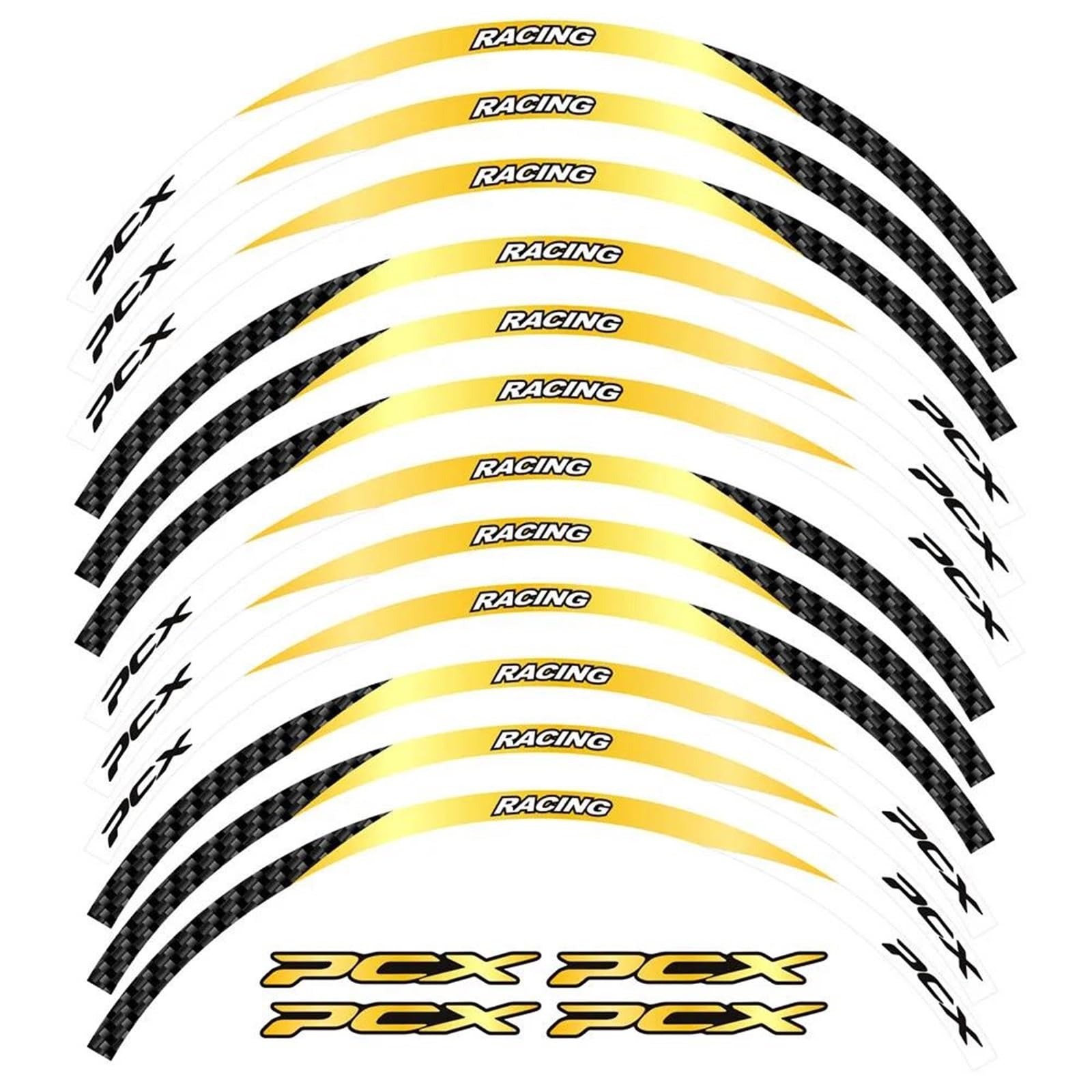 14" 13" Wheel Reflective Rim Vinyl Sticker Decal for PCX 125 150 160 Motos Stickers(Color11)