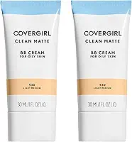 COVERGIRL Clean Matte Bb Cream para pele oleosa, médio claro 530, 1 Fl Oz (2 unidades)