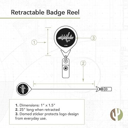 Miniatura 2 de Washington Capitals NHL Team - Carrete retráctil para tarjetas de identificación con bolsa