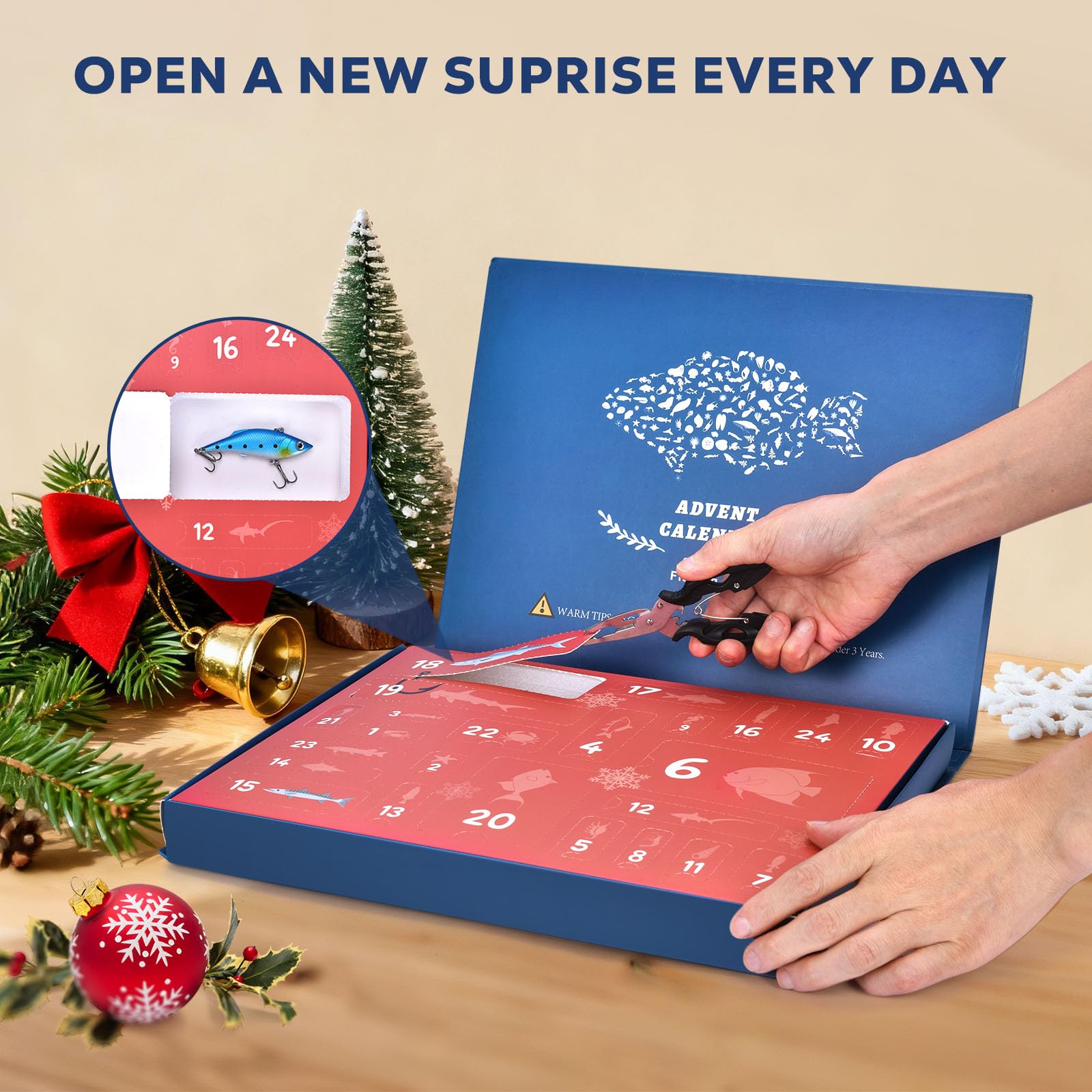 Adventskalender Angelköder Set Weihnachten Countdown