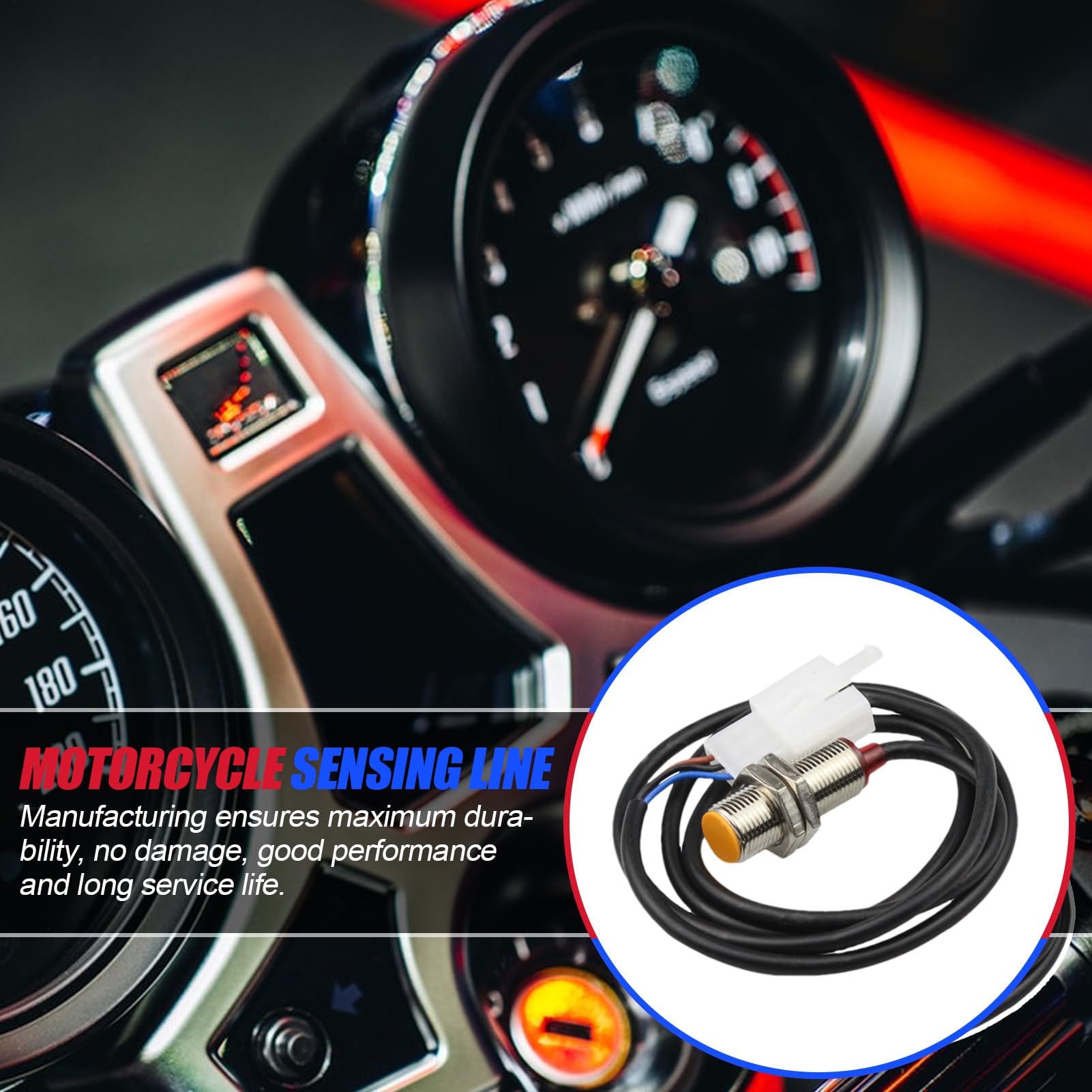Cable de sensor de velocidad para odómetro digital, cable de sensor de odómetro | Cable magnético de sensor de velocidad para motocicletas | Cable sensor modificado para motocicletas de gel