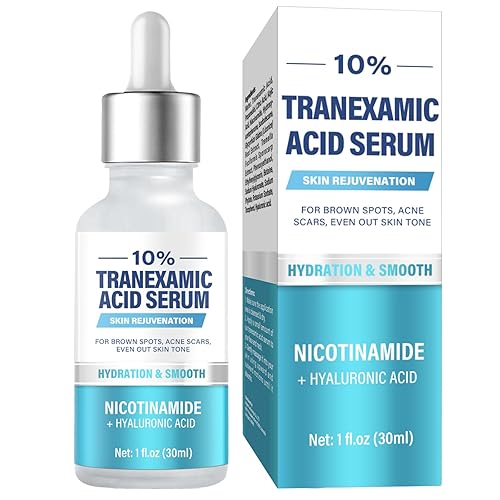 Suero 10% de ácido tranexamíc, suero corrector de decoloración, removedor natural de manchas oscuras para cara, ácido hialurónico y niacinamida