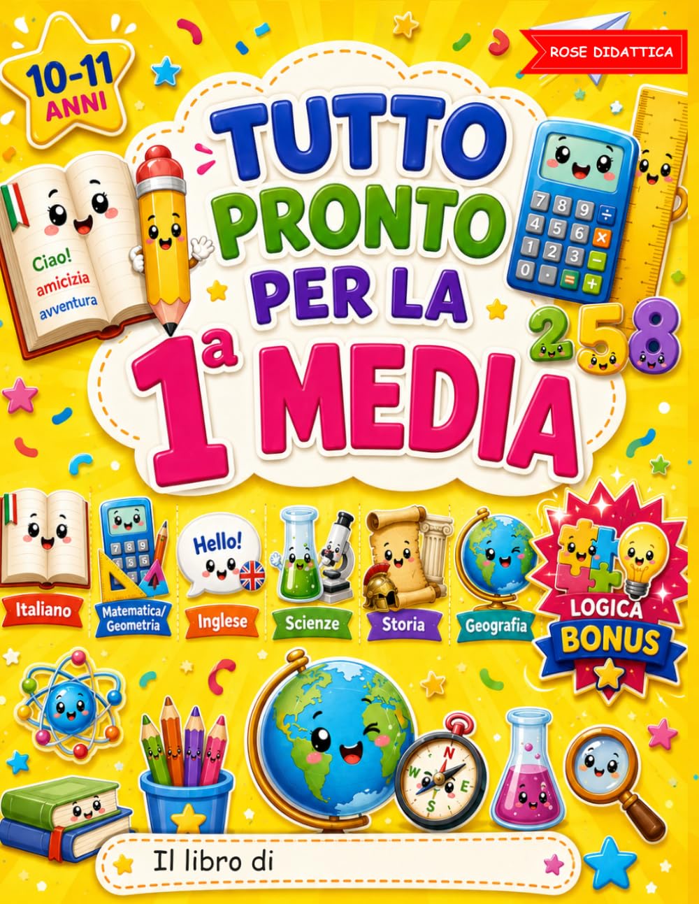 Libro Vacanze 5 Elementare Preparazione 1 Media: Ripasso Completo 6 Materie + BONUS Logica. Libri vacanze 5 elementare 10 11 anni