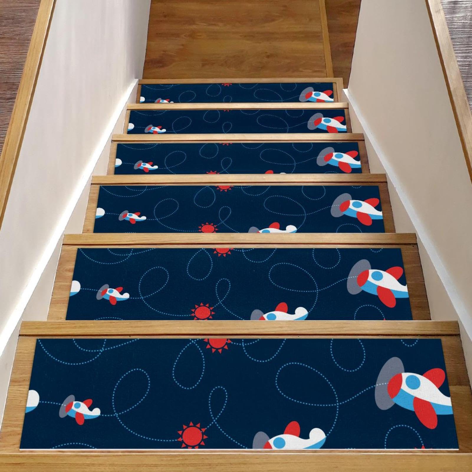 Tapis d'escalier antidérapants pour un cocon familial sûr, lot de 15 marches en bois