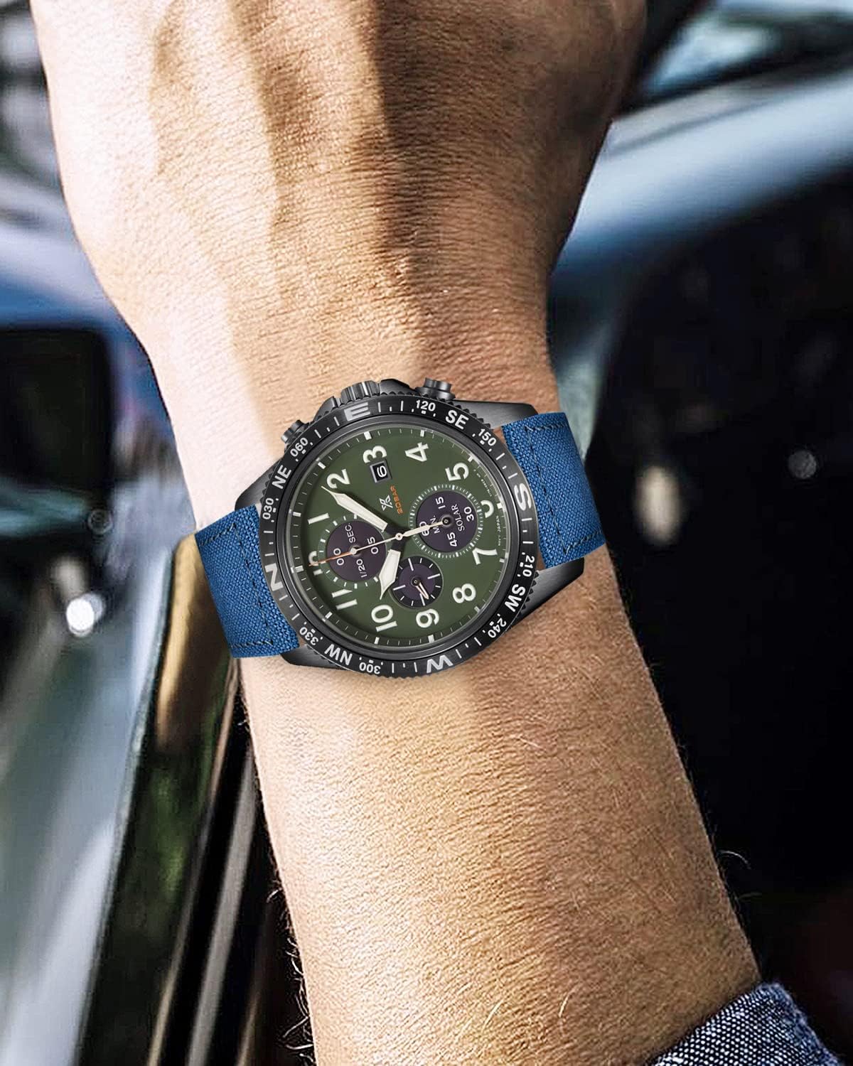 BINLUN Canvas Watch Bands Replacement Sail Cloth Cotton Fabric