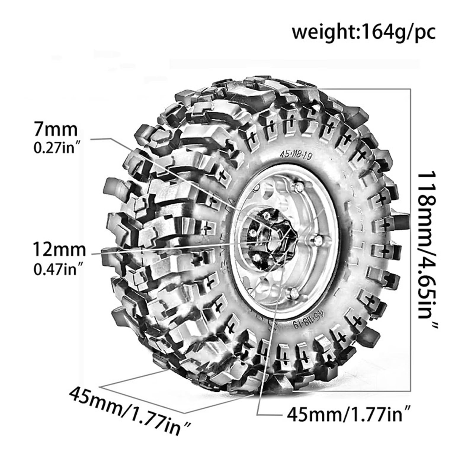 Compatibile Con Traxxas Per TRX4 D90 Per Axial Per SCX10 II III Per MST 1/10 RC Crawler Car Set Di Cerchi In Gomma Beadlock Da 120 Mm E 1,9" RC Ruote Gomma