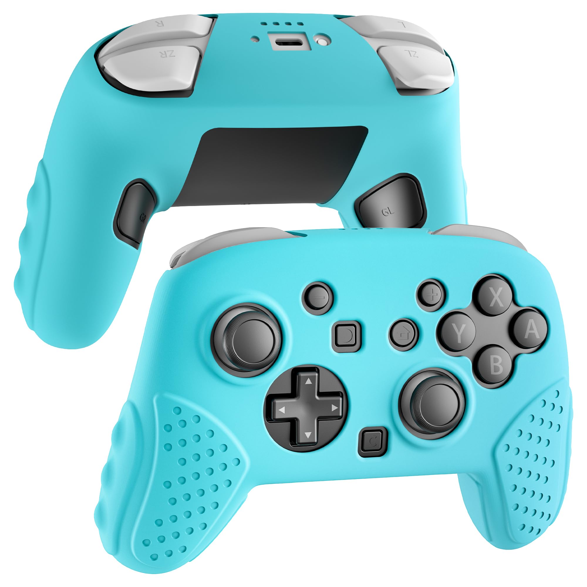 RHOTALL Silicone Cover Skin for Nintendo Switch 2 Pro Controller, Ergonomic Soft Anti-Slip Controller Grip Protector, Comfortable Case Design - Blue