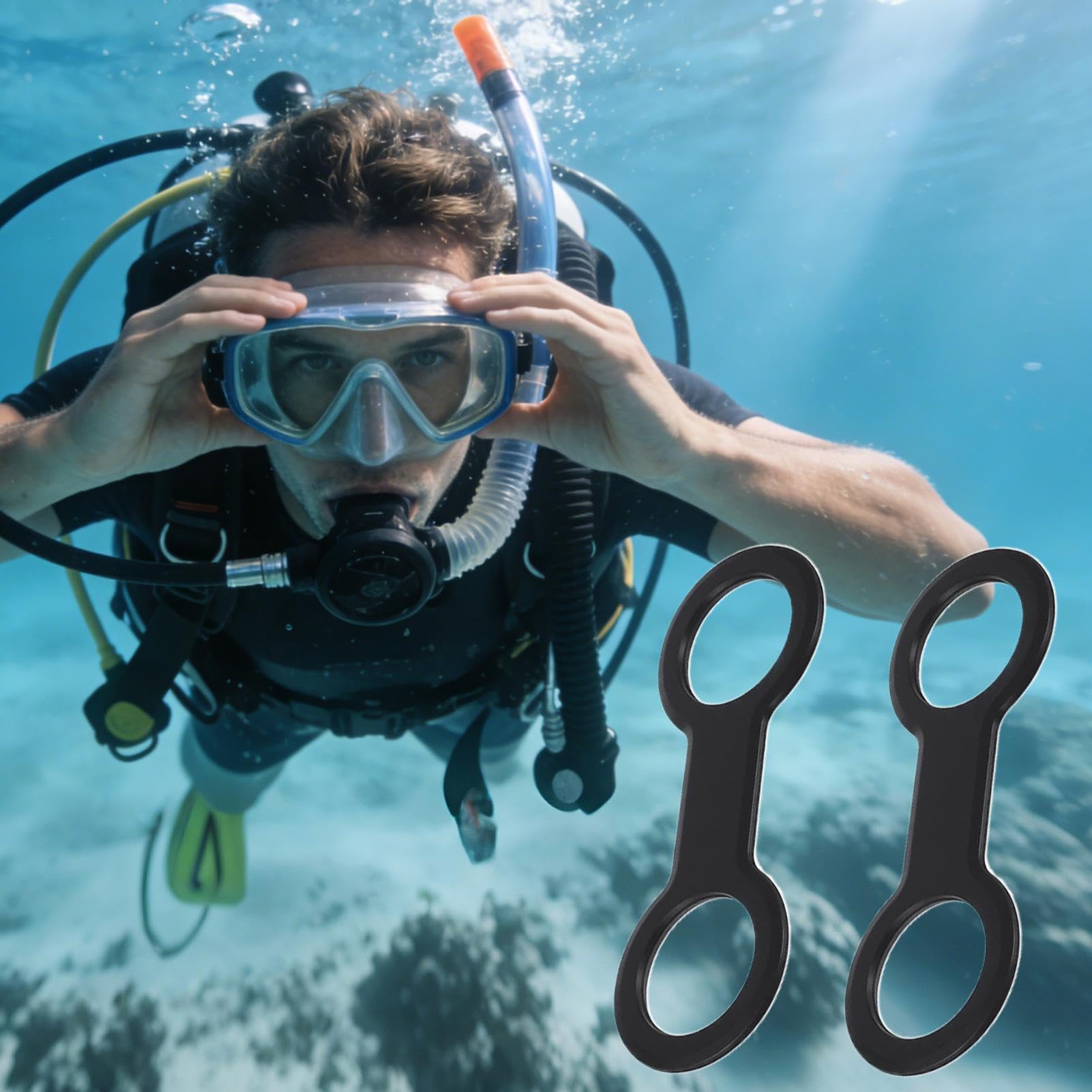 Lot De 8 Clips Pour Tuba En Silicone – Double Anneau Flexible, Ajustement Universel, Pour Masque De Plongée, Snorkeling Et Activités Aquatiques